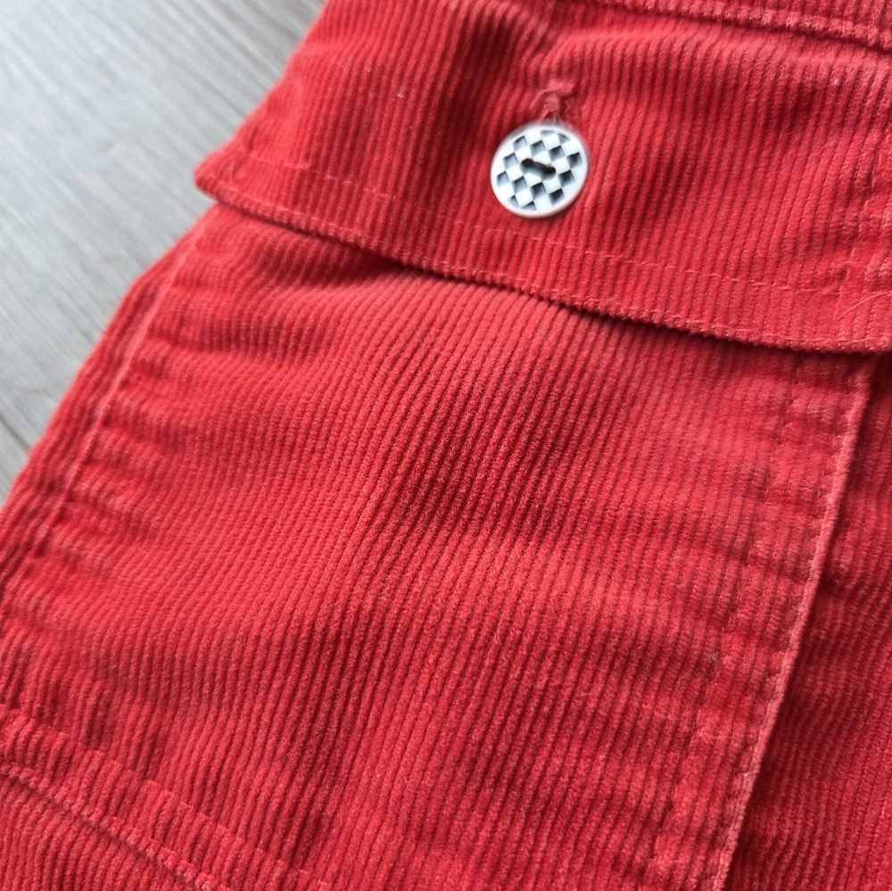 Vintage 80s Healthtex Red Motorcycle Patch Corduroy Baby Overalls Boys Size 2T - Picture 5 of 10